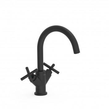  Mixer two-handle tall basin, TRES MONTBLANC - Chrome 