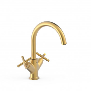  Mixer two-handle tall basin, TRES MONTBLANC - Steel
