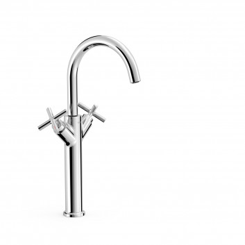  Mixer two-handle tall basin, TRES MONTBLANC - 24-K Matowe różowe gold