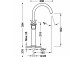 Mixer two-handle XXL basin, TRES MONTBLANC - Chrome 