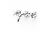 Mixer two-handle standing basin, TRES MONTBLANC - 24-K Matowe różowe gold