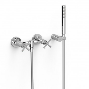 Mixer two-handle for bidet, TRES MONTBLANC - 24-K Matowe różowe gold