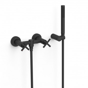 Mixer two-handle wall mounted shower, TRES MONTBLANC - Chrome 