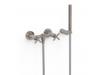Mixer two-handle wall mounted shower, TRES MONTBLANC - Czerń Matt