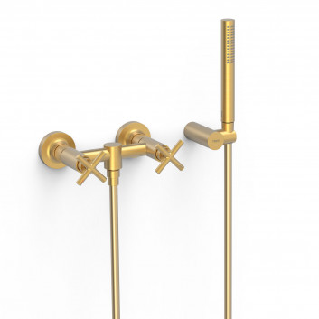 Mixer two-handle wall mounted shower, TRES MONTBLANC - Steel