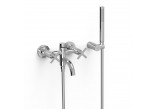 Mixer two-handle wall mounted shower, TRES MONTBLANC - 24-K Matowe różowe gold