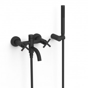 Mixer two-handle wall mounted bath i shower, TRES MONTBLANC - Chrome