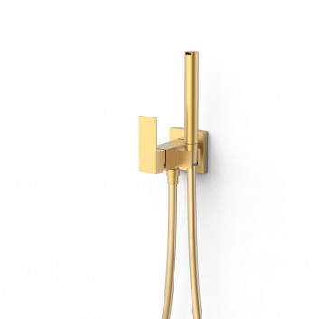 Mixer single lever concealed wirh spray do toalety, TRES CUADRO - 24-K Gold 