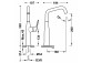 Mixer single lever basin z boczną dźwignią, TRES FUJI - Steel
