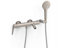 Mixer single lever wall mounted bath i shower, TRES FUJI - Steel