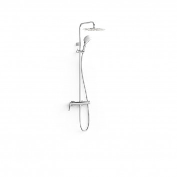 Mixer single lever wall mounted bath i shower, TRES FUJI - Steel