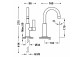 Mixer single lever basin XXL, TRES PROJECT-TRES - 24-K Matowe różowe gold 