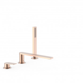 Mixer single lever z montażem na krawędzi bathtub, TRES PROJECT-TRES - 24-K Matowe różowe gold