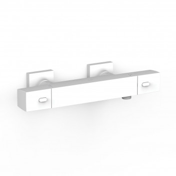 Wall-mounted thermostatic mixer shower, TRES OVER-WALL - Czerń Matt
