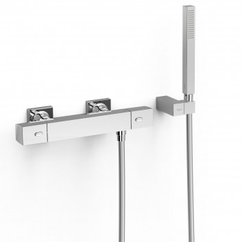 Wall-mounted thermostatic mixer shower, TRES OVER-WALL - Chrome 