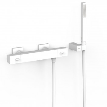 Wall-mounted thermostatic mixer shower, TRES OVER-WALL - Czerń Matt