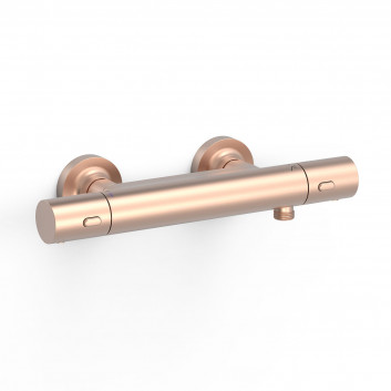 Wall-mounted thermostatic mixer shower, TRES OVER-WALL - 24-K Gold Matowe
