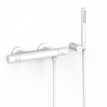 Wall-mounted thermostatic mixer shower, TRES OVER-WALL - Czerń Matt