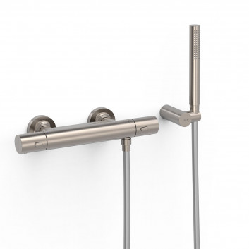 Wall-mounted thermostatic mixer shower, TRES OVER-WALL - White Matt