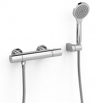 Wall-mounted thermostatic mixer shower, TRES OVER-WALL - Chrome 