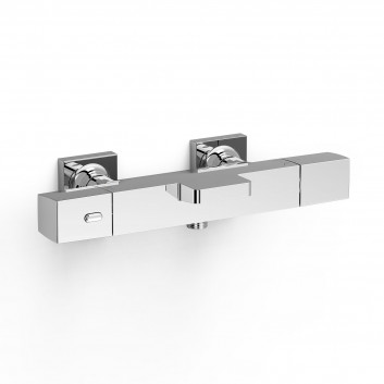 Wall-mounted thermostatic mixer bath i shower, TRES OVER-WALL - Chrome 