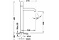 Tall mixer single lever basin, TRES STUDY EXCLUSIVE - 24-K Matowe różowe gold