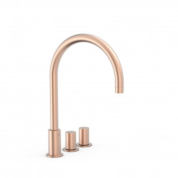 Tall mixer single lever standing basin, TRES STUDY EXCLUSIVE - 24-K Matowe różowe gold