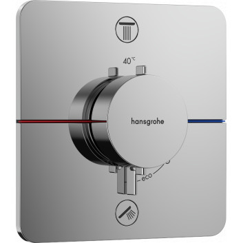 Mixer thermostatic, concealed do 2 odbiorników, Hansgrohe ShowerSelect Comfort Q - Chrome 