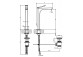 Washbasin faucet Gessi Rilievo, standing, height 297mm, korek automatyczny, chrome