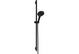 Shower set 130 3jet with bar S Puro 90 cm PushSlider i tekstylnym wężem shower Designflex 160 cm, Hansgrohe Rainfinity - Black Matt