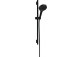 Shower set 130 3jet with bar S Puro 65 cm PushSlider i tekstylnym wężem shower Designflex 160 cm, Hansgrohe Rainfinity - Black Chrome Szczotkowany