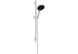 Shower set 130 3jet EcoSmart with bar S Puro 65 cm PushSlider i tekstylnym wężem shower Designflex 160 cm, Hansgrohe Rainfinity - White Matt