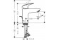Single lever washbasin faucet 100 CoolStart with pull-rod, Hansgrohe Logis - Black Matt