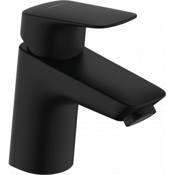 Single lever washbasin faucet 70 z metalowym kompletem odpływowym, Hansgrohe Logis - Black Matt