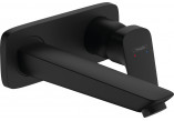 Single lever Wall mounted washbasin faucet, concealed with spout 19,5 cm, Hansgrohe Logis - Black Matt