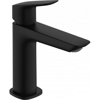 Single lever washbasin faucet 110 Fine with pop-up waste, Hansgrohe Logis - Black Matt
