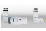 Zawór thermostatic Komex Vision, kątowy, osiowo lewy, na instalację miedź - white