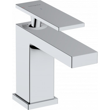 Single lever washbasin faucet 80 CoolStart with pop-up waste, Hansgrohe Tecturis E - Chrome
