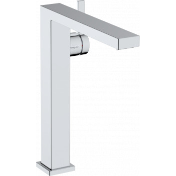 Single lever washbasin faucet 240 Finie for countertop washbasins, CoolStart with pop-up waste Push-Open, Hansgrohe Tecturis E - Chrome