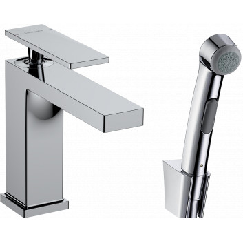 Single lever washbasin faucet 110 z główką Bidetta i wężem shower 160 cm, Hansgrohe Tecturis E - Chrome 
