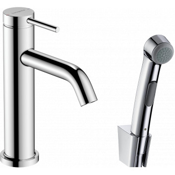 Single lever washbasin faucet 110 z główką Bidetta i wężem shower 160 cm, Hansgrohe Tecturis S - Chrome 