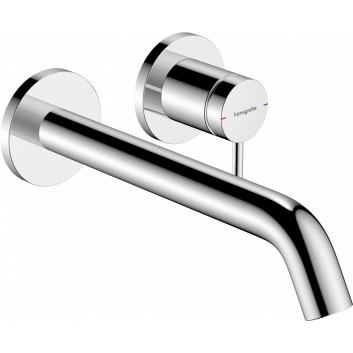 Single lever Wall mounted washbasin faucet, concealed with spout 22,5 cm, Hansgrohe Tecturis S - Chrome 