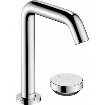 2-hole washbasin faucet 150 CoolStart z niezamykanym kompletem odpływowym, Hansgrohe Tecturis S - Chrome