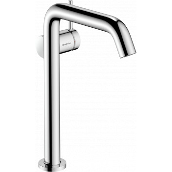 Single lever washbasin faucet 240 Finie for countertop washbasins, CoolStart with pop-up waste Push-Open, Hansgrohe Tecturis S - Chrome 