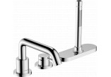 3-hole, single lever mixer on the rim of the tub z sBox, external part, Hansgrohe Tecturis S - Chrome