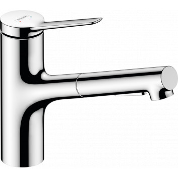 Single lever kitchen faucet 150, metalowa pull-out spray, 2jet, Hansgrohe Zesis M33 - Chrome 