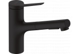 Single lever kitchen faucet 150, metalowa pull-out spray, 2jet, Hansgrohe Zesis M33 - Black Matt