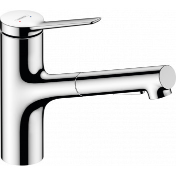 Single lever kitchen faucet 150, metalowa pull-out spray, 2jet, sBox, Hansgrohe Zesis M33 - Chrome 