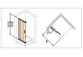 Corner entry, door sliding 3-częściowe (1/2) 100x200 cm profile srebrne shine, glass transparent Anti-Plaque, Huppe Classics 2 