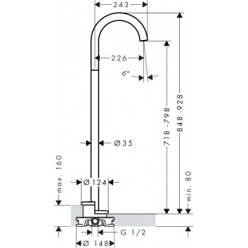 Spout bath, freestanding, AXOR Uno - White Matt